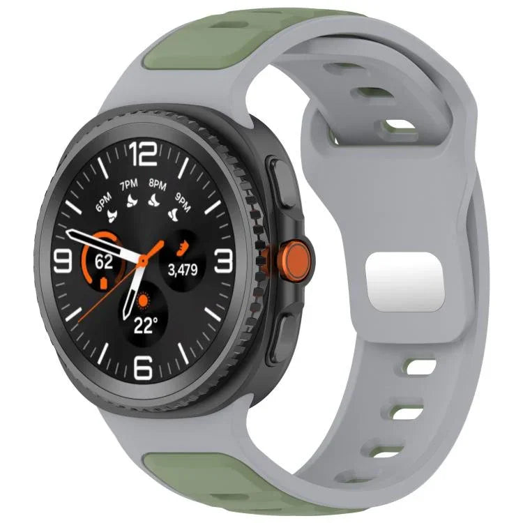 سوار ساعة سيليكون بلونين مع إبزيم عكسي، لساعات Samsung Galaxy Watch8 / Watch8 Classic