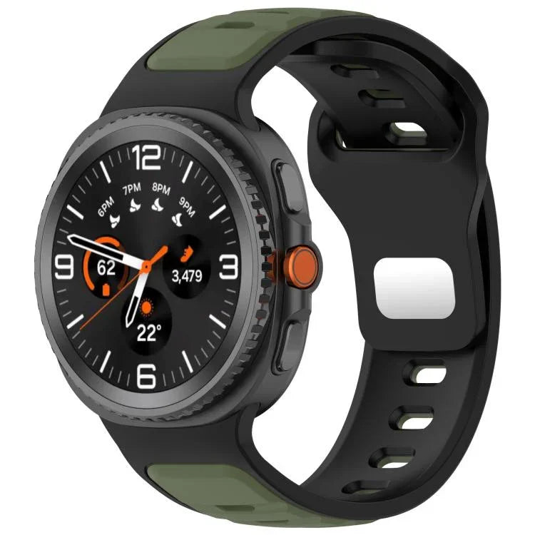 سوار ساعة سيليكون بلونين مع إبزيم عكسي، لساعات Samsung Galaxy Watch8 / Watch8 Classic