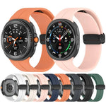 سوار ساعة سيليكون مع إبزيم مغناطيسي قابل للطي، لساعات Samsung Galaxy Watch8 / Watch8 Classic