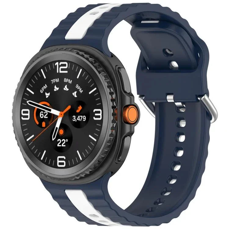 سوار ساعة سيليكون عمودي بلونين، لساعات Samsung Galaxy Watch8 / Watch8 Classic