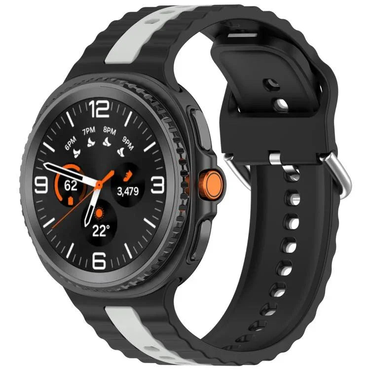 سوار ساعة سيليكون عمودي بلونين، لساعات Samsung Galaxy Watch8 / Watch8 Classic