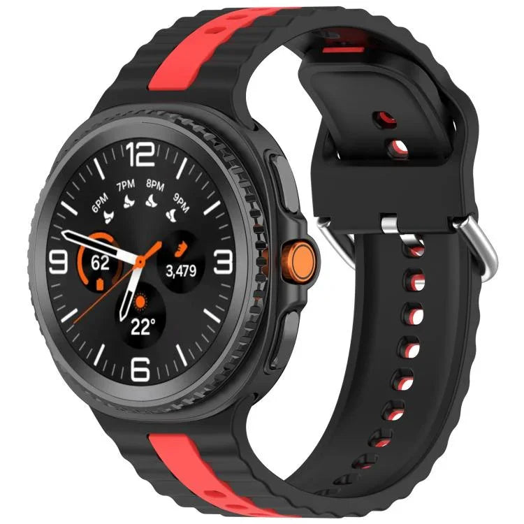 سوار ساعة سيليكون عمودي بلونين، لساعات Samsung Galaxy Watch8 / Watch8 Classic