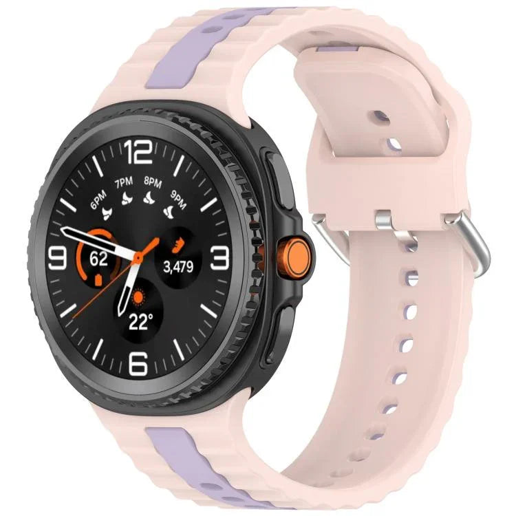 سوار ساعة سيليكون عمودي بلونين، لساعات Samsung Galaxy Watch8 / Watch8 Classic