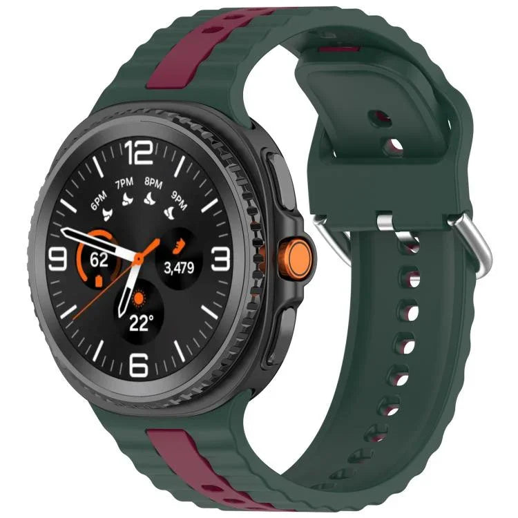 سوار ساعة سيليكون عمودي بلونين، لساعات Samsung Galaxy Watch8 / Watch8 Classic