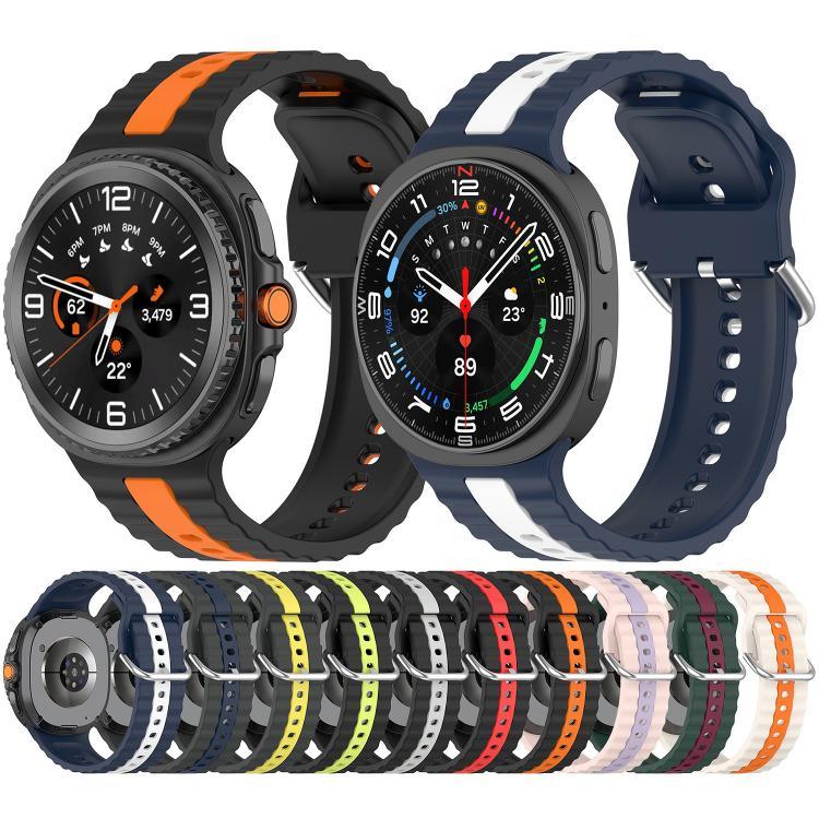 سوار ساعة سيليكون عمودي بلونين، لساعات Samsung Galaxy Watch8 / Watch8 Classic