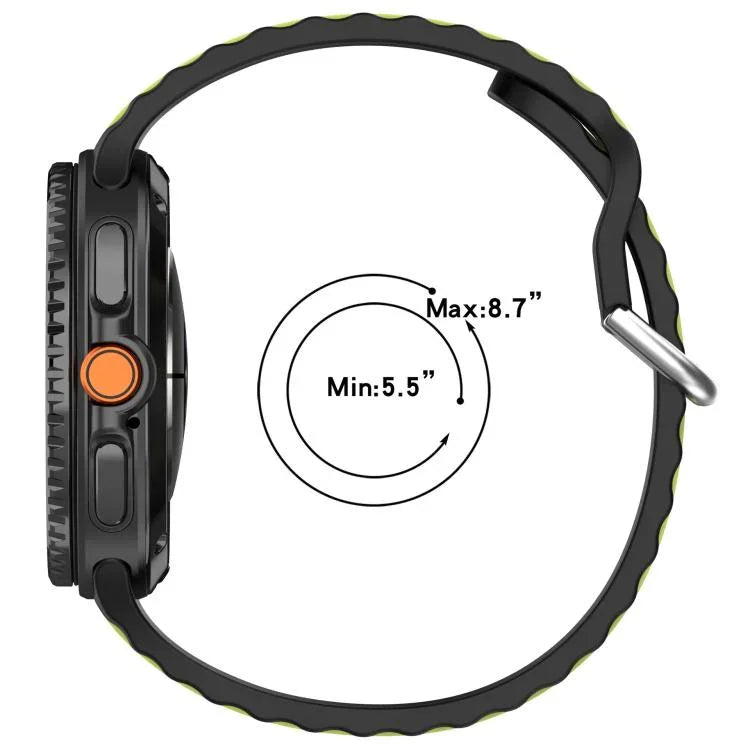سوار ساعة سيليكون عمودي بلونين، لساعات Samsung Galaxy Watch8 / Watch8 Classic