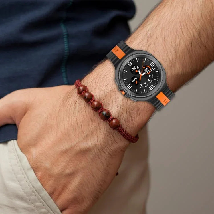 سوار ساعة سيليكون عمودي بلونين، لساعات Samsung Galaxy Watch8 / Watch8 Classic