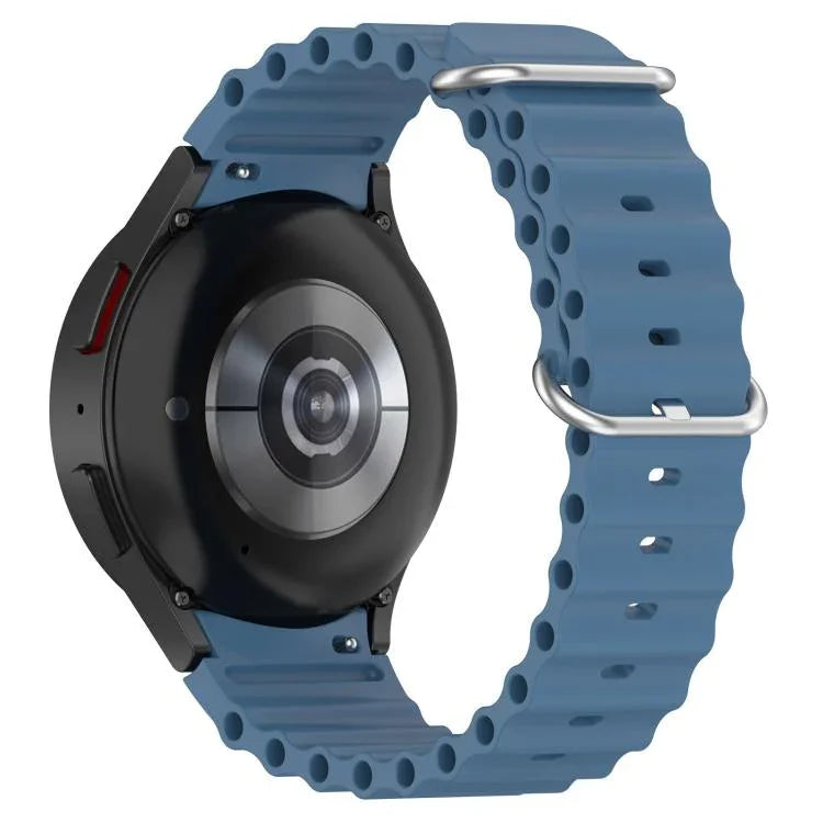 Marine Silver Buckle Silicone Watch Band, For Samsung Galaxy Watch 7 40 / 44mm