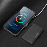 غطاء هاتف جلدي Kalebol MagSafe مع حقيبة بطاقتين قابلة للطي بقوة مغناطيسية، لهواتف iPhone 17 Pro Max، iPhone 17 Pro، iPhone 17، iPhone Air