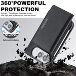 غطاء هاتف جلدي Kalebol MagSafe مع حقيبة بطاقتين قابلة للطي بقوة مغناطيسية، لهواتف iPhone 17 Pro Max، iPhone 17 Pro، iPhone 17، iPhone Air