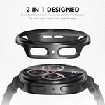غطاء ساعة ENKAY Hat-Prince من الزجاج المقسى الكامل مع غلاف PC مدمج، لساعات سامسونج جالاكسي ووتش8 44مم، لساعات سامسونج جالاكسي ووتش8 40مم