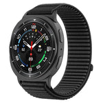 سوار ساعة من النايلون المنسوج مع واجهة معدنية وخطاف وحلقة، لساعات Samsung Galaxy Watch8 / Watch8 Classic