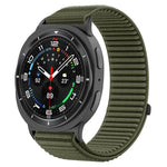 سوار ساعة من النايلون المنسوج مع واجهة معدنية وخطاف وحلقة، لساعات Samsung Galaxy Watch8 / Watch8 Classic