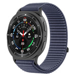 سوار ساعة من النايلون المنسوج مع واجهة معدنية وخطاف وحلقة، لساعات Samsung Galaxy Watch8 / Watch8 Classic