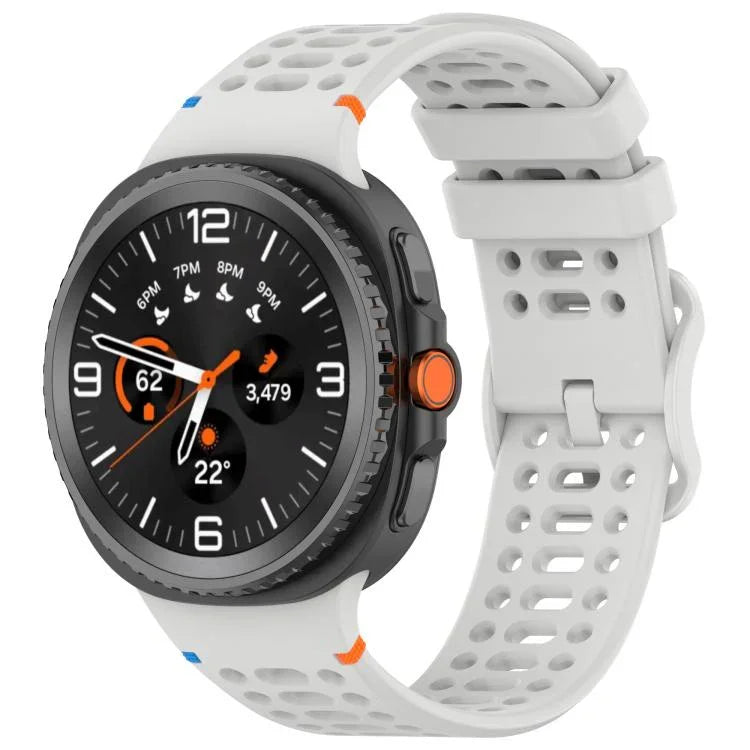 Eight-shaped Buckle Breathable Stitched Silicone Watch Band, For Samsung Galaxy Watch8 / Watch8 Classic