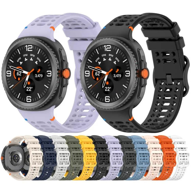 Eight-shaped Buckle Breathable Stitched Silicone Watch Band, For Samsung Galaxy Watch8 / Watch8 Classic