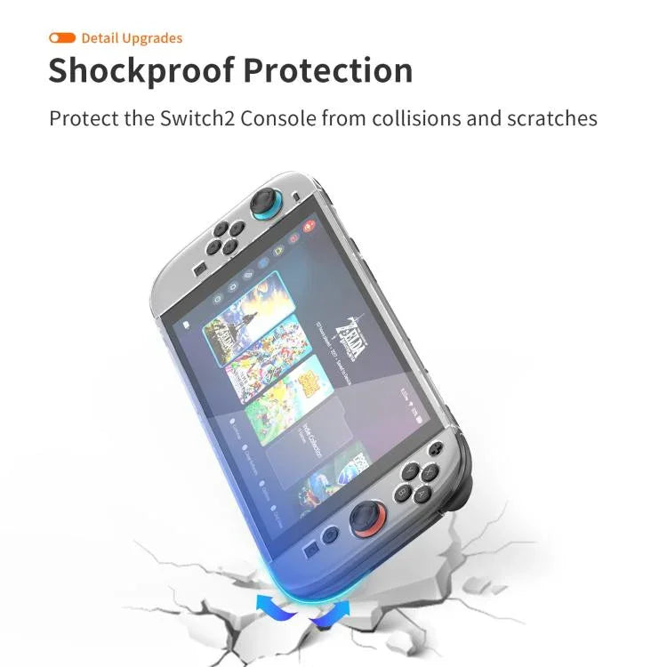 غطاء حماية شفاف كامل من PC لجهاز الألعاب Nintendo Switch 2
