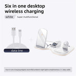T60 Wireless Charging Station Phone Watch Earbuds Magnetic Desktop Charger with Time Display, T60
