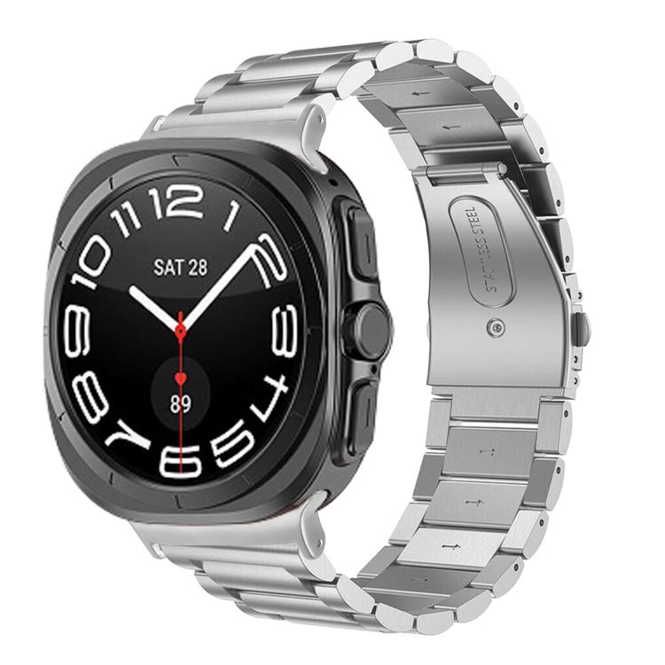 سوار ساعة من الفولاذ المقاوم للصدأ بثلاث خرزات، لساعات Samsung Galaxy Watch Ultra بقياس 47mm / Ultra 2025