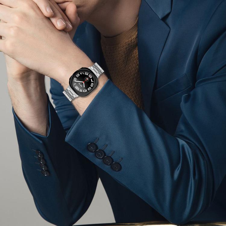 سوار ساعة من الفولاذ المقاوم للصدأ بثلاث خرزات، لساعات Samsung Galaxy Watch Ultra بقياس 47mm / Ultra 2025
