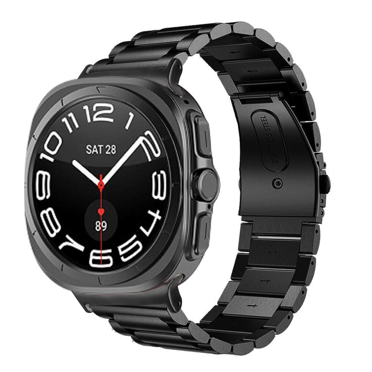 سوار ساعة من الفولاذ المقاوم للصدأ بثلاث خرزات، لساعات Samsung Galaxy Watch Ultra بقياس 47mm / Ultra 2025