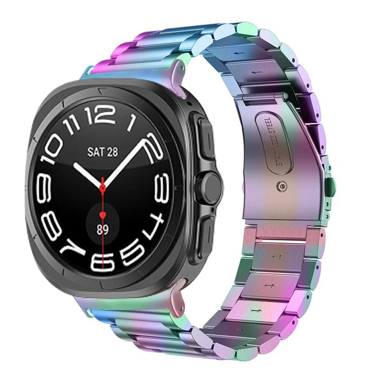 سوار ساعة من الفولاذ المقاوم للصدأ بثلاث خرزات، لساعات Samsung Galaxy Watch Ultra بقياس 47mm / Ultra 2025