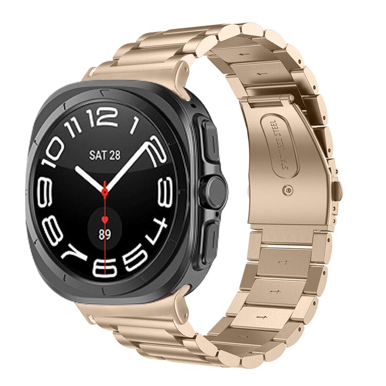 سوار ساعة من الفولاذ المقاوم للصدأ بثلاث خرزات، لساعات Samsung Galaxy Watch Ultra بقياس 47mm / Ultra 2025