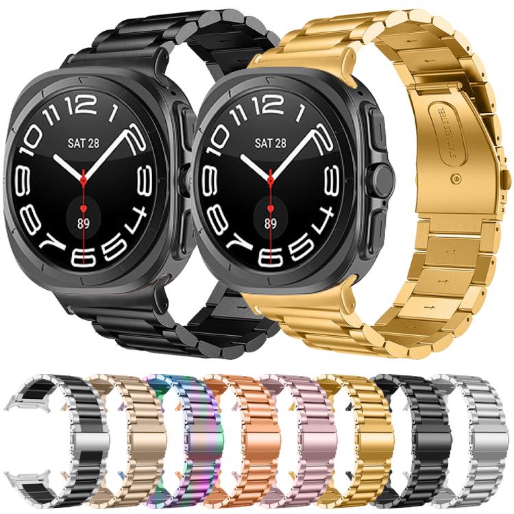 سوار ساعة من الفولاذ المقاوم للصدأ بثلاث خرزات، لساعات Samsung Galaxy Watch Ultra بقياس 47mm / Ultra 2025