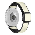 Square Magnetic Buckle Leather Skin Silicone Watch Band, For Samsung Galaxy Watch8 / Watch8 Classic