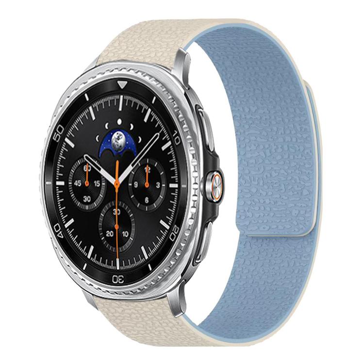 سوار ساعة سيليكون مغناطيسي ناعم بنقشة قشرة الليتشي، لساعات Samsung Galaxy Watch Ultra 47mm / Ultra 2025، وSamsung Galaxy Watch8 / 8 Classic