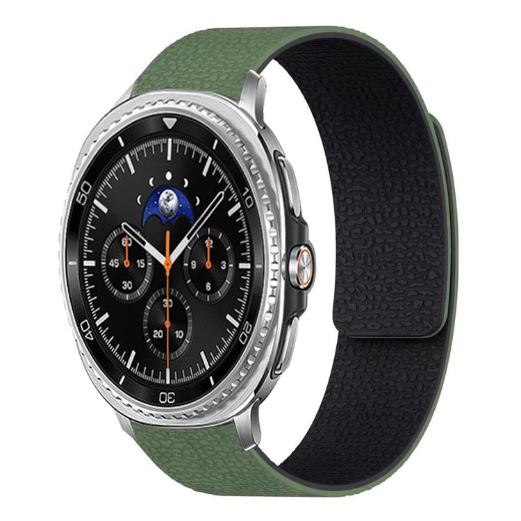 سوار ساعة سيليكون مغناطيسي ناعم بنقشة قشرة الليتشي، لساعات Samsung Galaxy Watch Ultra 47mm / Ultra 2025، وSamsung Galaxy Watch8 / 8 Classic