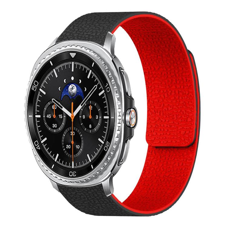سوار ساعة سيليكون مغناطيسي ناعم بنقشة قشرة الليتشي، لساعات Samsung Galaxy Watch Ultra 47mm / Ultra 2025، وSamsung Galaxy Watch8 / 8 Classic