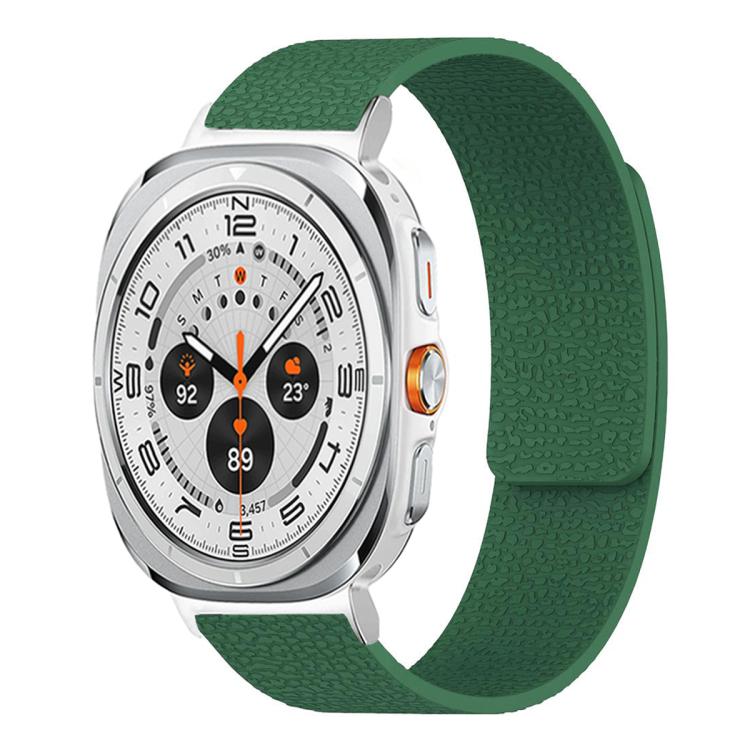 سوار ساعة سيليكون مغناطيسي ناعم بنقشة قشرة الليتشي، لساعات Samsung Galaxy Watch Ultra 47mm / Ultra 2025، وSamsung Galaxy Watch8 / 8 Classic