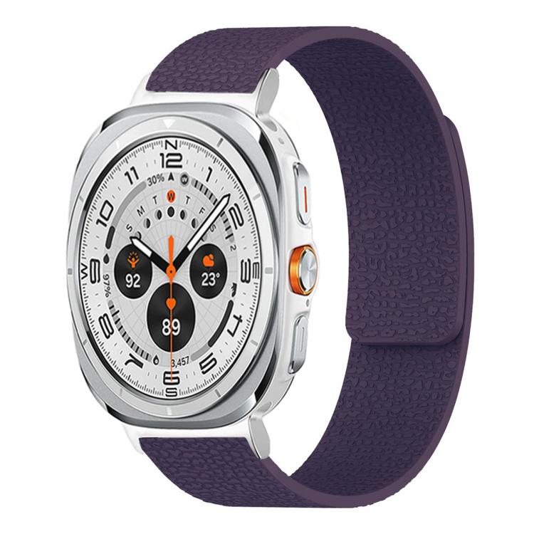 سوار ساعة سيليكون مغناطيسي ناعم بنقشة قشرة الليتشي، لساعات Samsung Galaxy Watch Ultra 47mm / Ultra 2025، وSamsung Galaxy Watch8 / 8 Classic