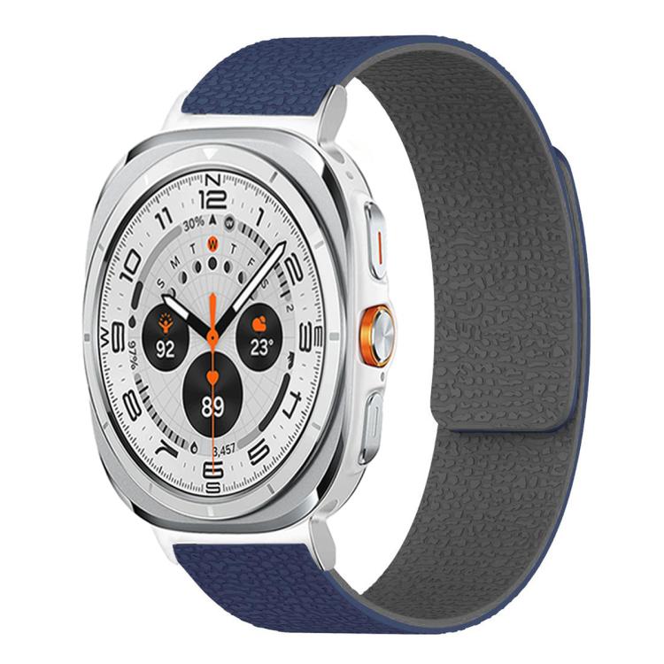 سوار ساعة سيليكون مغناطيسي ناعم بنقشة قشرة الليتشي، لساعات Samsung Galaxy Watch Ultra 47mm / Ultra 2025، وSamsung Galaxy Watch8 / 8 Classic