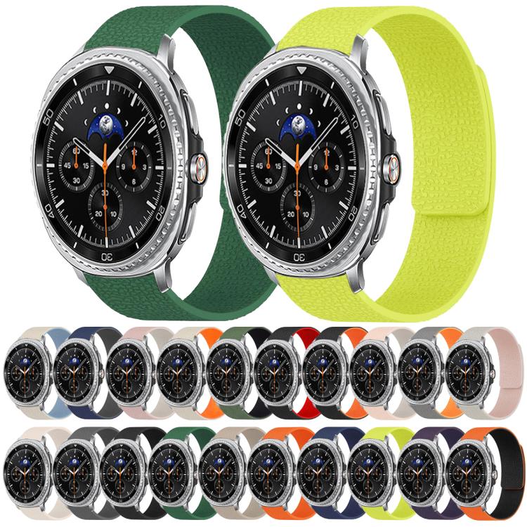سوار ساعة سيليكون مغناطيسي ناعم بنقشة قشرة الليتشي، لساعات Samsung Galaxy Watch Ultra 47mm / Ultra 2025، وSamsung Galaxy Watch8 / 8 Classic