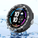غطاء حماية ساعة من PC مجوف بصف واحد من الألماس، لساعات Google Pixel Watch4 مقاس 45مم، وللساعات Google Pixel Watch4 مقاس 41مم