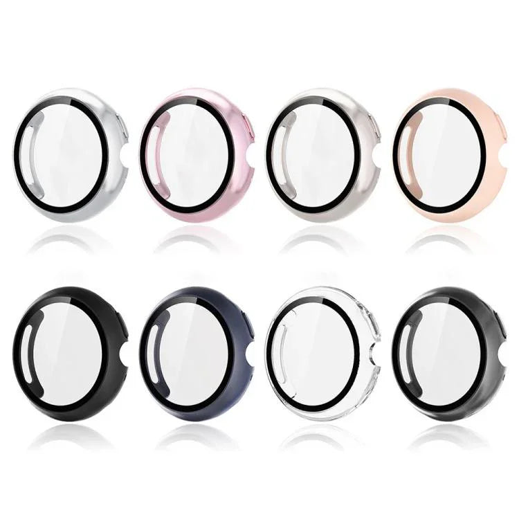 فيلم مقسى مدمج مع غطاء حماية ساعة من PC، لساعات Google Pixel Watch4 مقاس 45مم، وللساعات Google Pixel Watch4 مقاس 41مم
