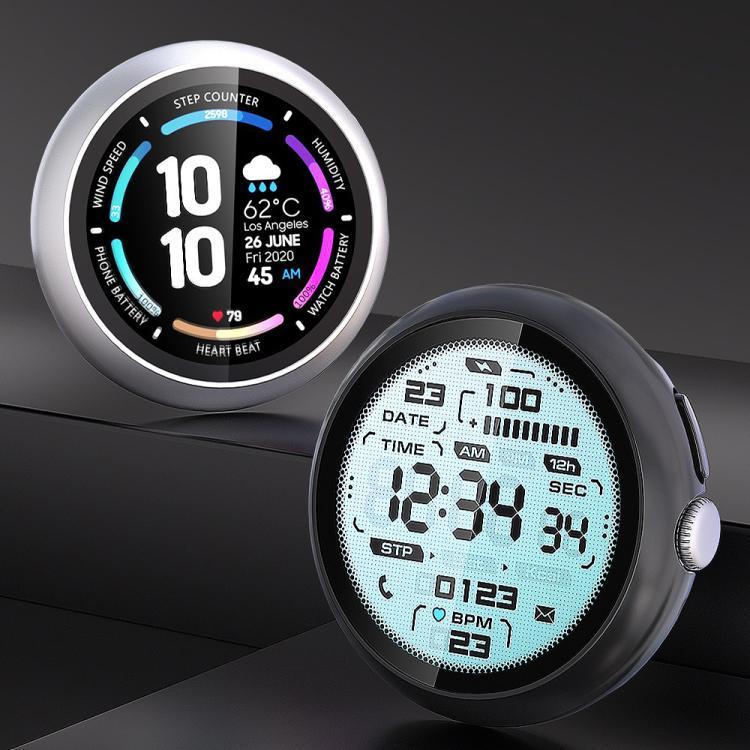فيلم مقسى مدمج مع غطاء حماية ساعة من PC، لساعات Google Pixel Watch4 مقاس 45مم، وللساعات Google Pixel Watch4 مقاس 41مم
