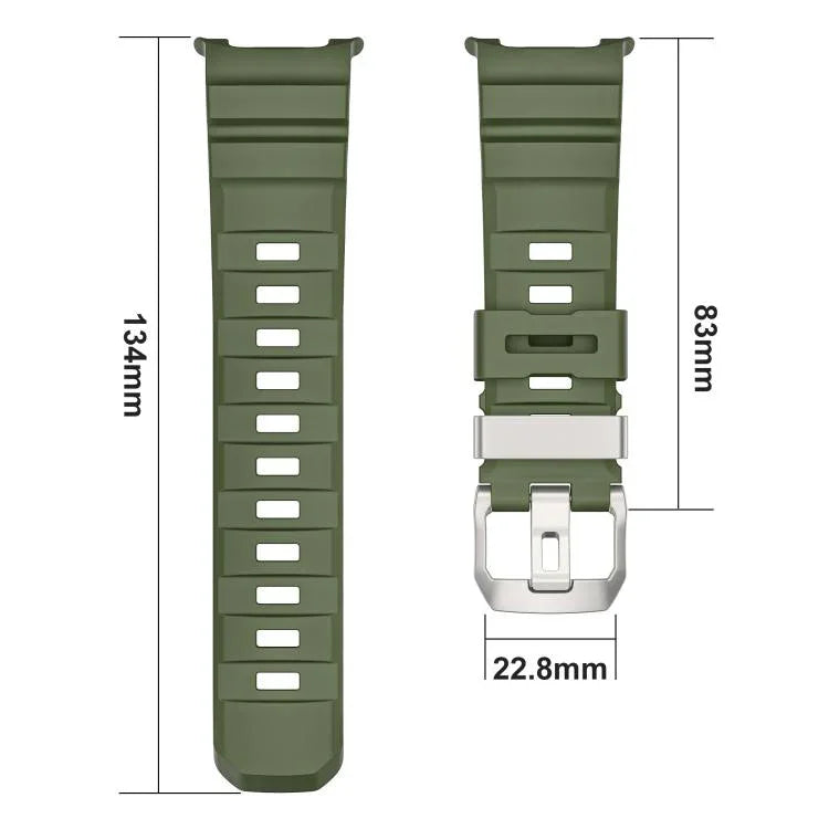 Silver Buckle Silicone Watch Band, For Samsung Galaxy Watch8 / Watch8 Classic