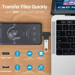 محول OTG 2 في 1 JUNSUNMAY USB 3.0 إلى Micro USB وType-C، 2 في 1
