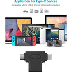 محول OTG 2 في 1 JUNSUNMAY USB 3.0 إلى Micro USB وType-C، 2 في 1
