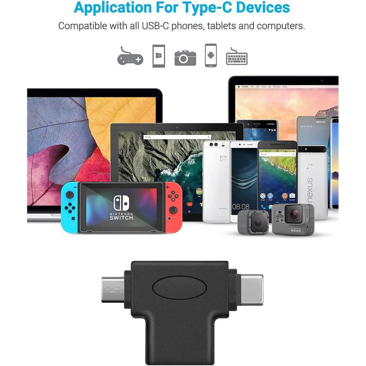 محول OTG 2 في 1 JUNSUNMAY USB 3.0 إلى Micro USB وType-C، 2 في 1