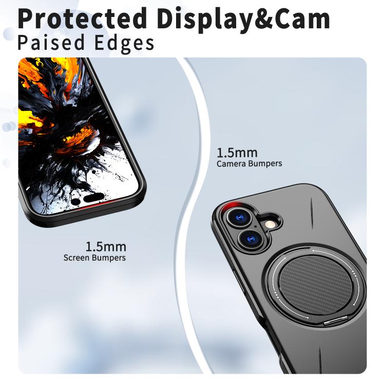 حامل دوران مغناطيسي MagSafe من Kalebol مع غطاء هاتف من PC، لهواتف iPhone 16 Plus، iPhone 16، iPhone 15 Pro Max، iPhone 15 Pro، iPhone 15، iPhone 14