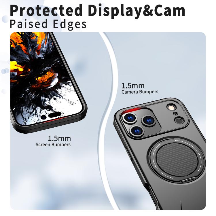 حامل دوران مغناطيسي MagSafe من Kalebol مع غطاء هاتف من PC، لهواتف iPhone 17 Pro Max، iPhone 17 Pro، iPhone 17، iPhone Air، iPhone 16 Pro Max، iPhone 16 Pro