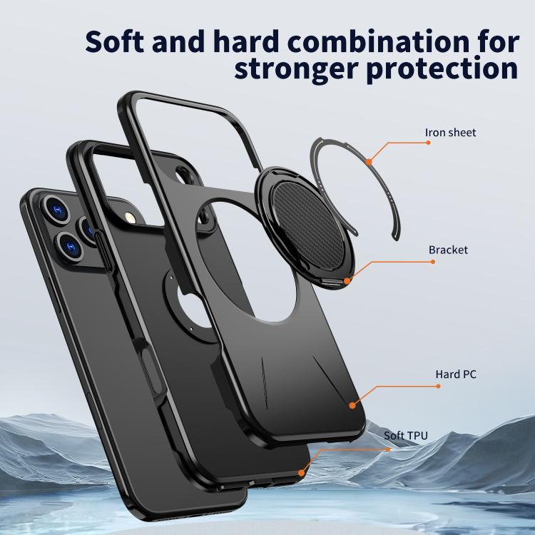 حامل دوران مغناطيسي MagSafe من Kalebol مع غطاء هاتف من PC، لهواتف iPhone 17 Pro Max، iPhone 17 Pro، iPhone 17، iPhone Air، iPhone 16 Pro Max، iPhone 16 Pro