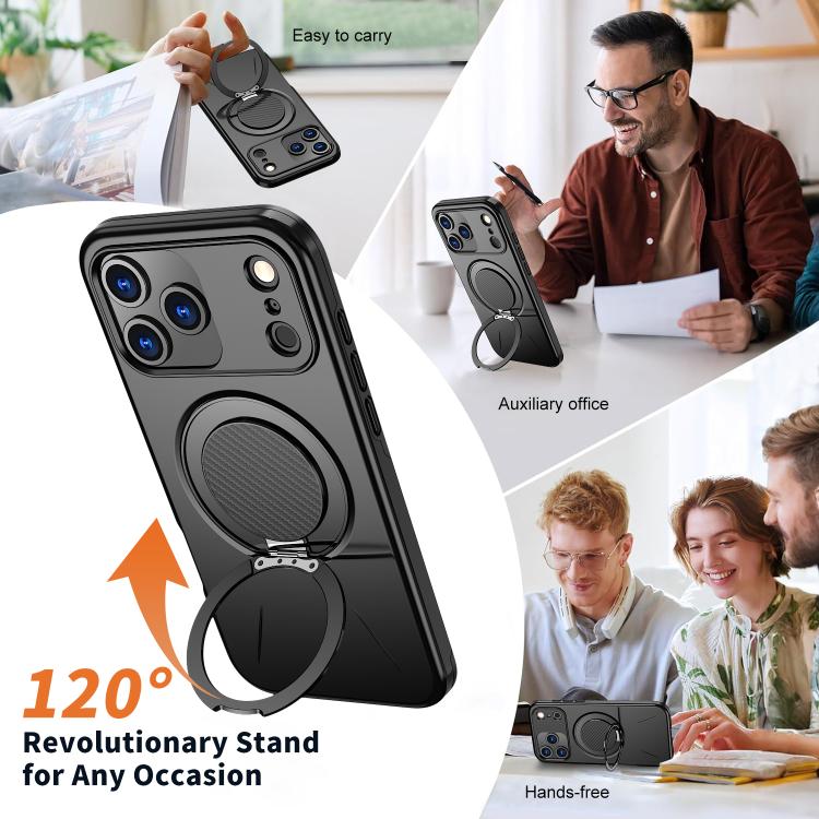 حامل دوران مغناطيسي MagSafe من Kalebol مع غطاء هاتف من PC، لهواتف iPhone 17 Pro Max، iPhone 17 Pro، iPhone 17، iPhone Air، iPhone 16 Pro Max، iPhone 16 Pro