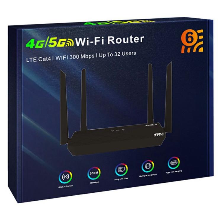 جهاز مشاركة إنترنت منزلي ومكتبي واي فاي 5G LTE 4G راوتر نقطة اتصال لاسلكية 300 ميجابت في الثانية، أبيض، أسود