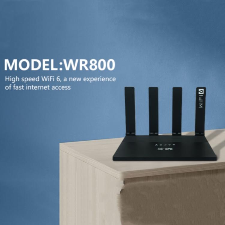 راوتر واي فاي WR800 بأربعة منافذ LAN بسرعة 600Mbps واي فاي 6 مودم لاسلكي مع فتحة بطاقة SIM 4G LTE، قابس أمريكي، قابس أوروبي