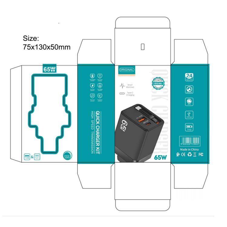 كابل قابل للسحب 3 في 1 بطول 70 سم Type-C، شاحن هاتف USB PD3.0، QC3.0، قابس الاتحاد الأوروبي